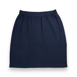 St. John Collection Santana Knit Wool Blend Mini Skirt‎ Womens 6 Navy blue